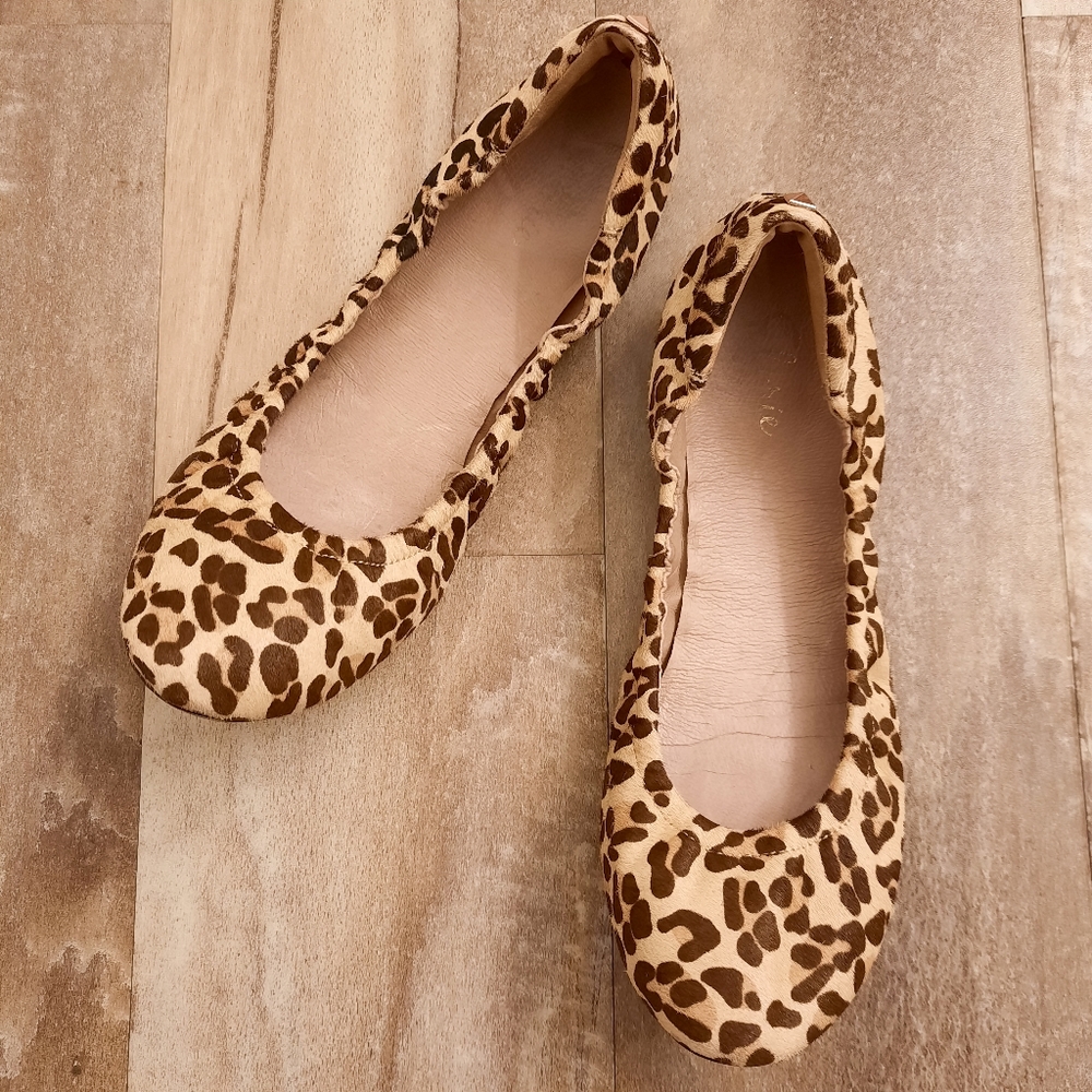 Elorie Painted Calf Hair Animal Print Flats 10